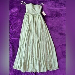 Babaroni NWT Dusty Sage or Mint Green Strapless Dress size S Prom Dress